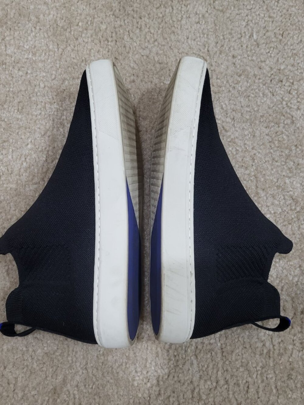 Rothy's The Chelsea Black Knit High-Top Sneakers Size 8.5 | Sustainable Slip-On - Picture 4 of 8